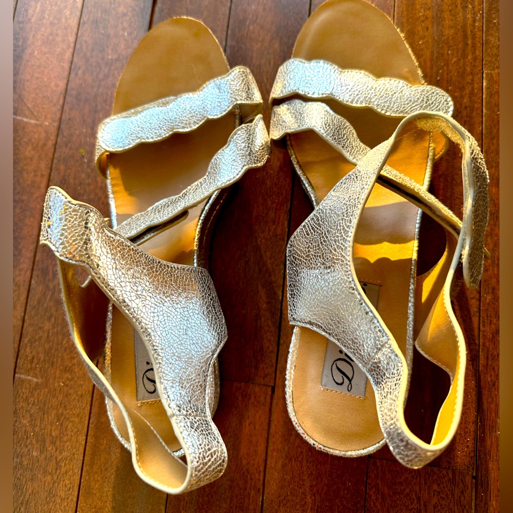 Diane B silver wedge sandals